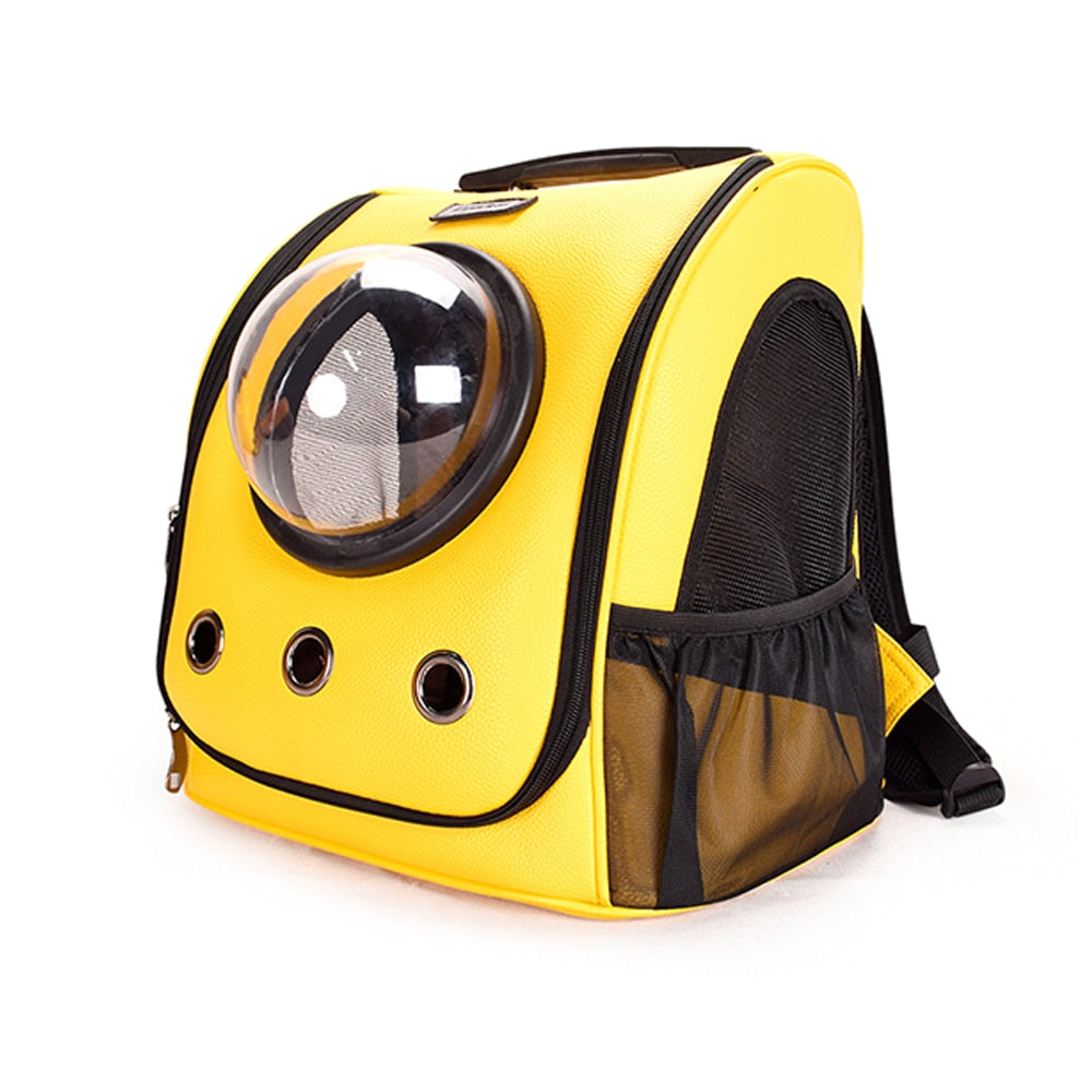 cat bubble backpack leather The City Chic" Leather Cat Backpack with Glass Bubble – Best Cat Backpack